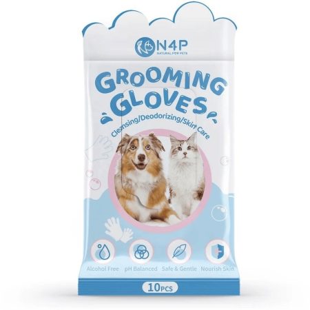 دستکش تمیزکننده سگ و گربه ان فور پی N4P Grooming Gloves بسته 10 عددی
